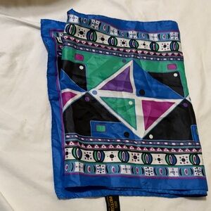 Colorful Geometric Silk Scarf
